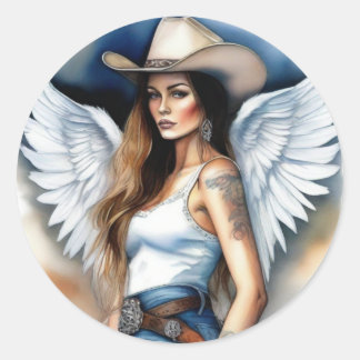 Cowgirl Angel Sticker