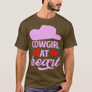 Cowgirl At Heart Rancher Womens Farmer Cow Girl Qu T-Shirt