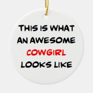 cowgirl, awesome ceramic tree decoration