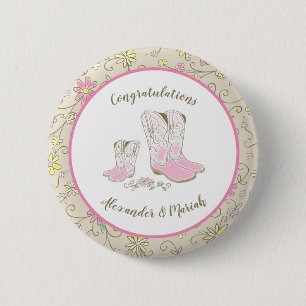 Cowgirl Baby Shower 6 Cm Round Badge
