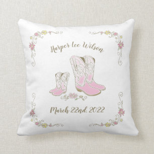 Cowgirl Baby Shower Country Western Pink Girl Cushion