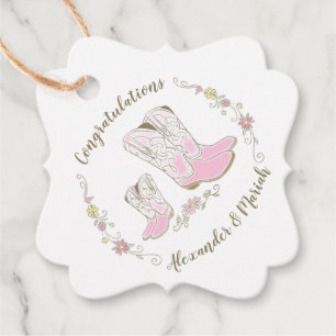 Cowgirl Baby Shower Country Western Pink Girl Favour Tags