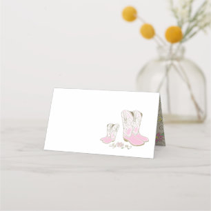 Cowgirl Baby Shower Country Western Pink Girl Place Card
