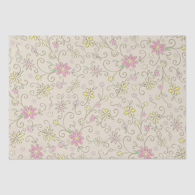 Cowgirl Baby Shower Country Western Pink Girl Tissue Paper (Front)