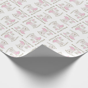 Cowgirl Baby Shower Country Western Pink Girl Wrapping Paper