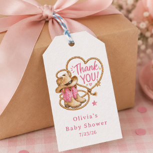 Cowgirl Baby Shower Gift Tag