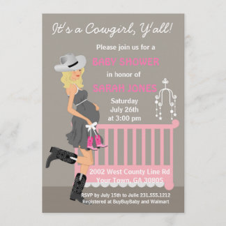 Cowgirl Baby Shower Invitations - Blonde Western