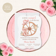 Cowgirl Baby Shower Invitations Pink Cowboy Boots
