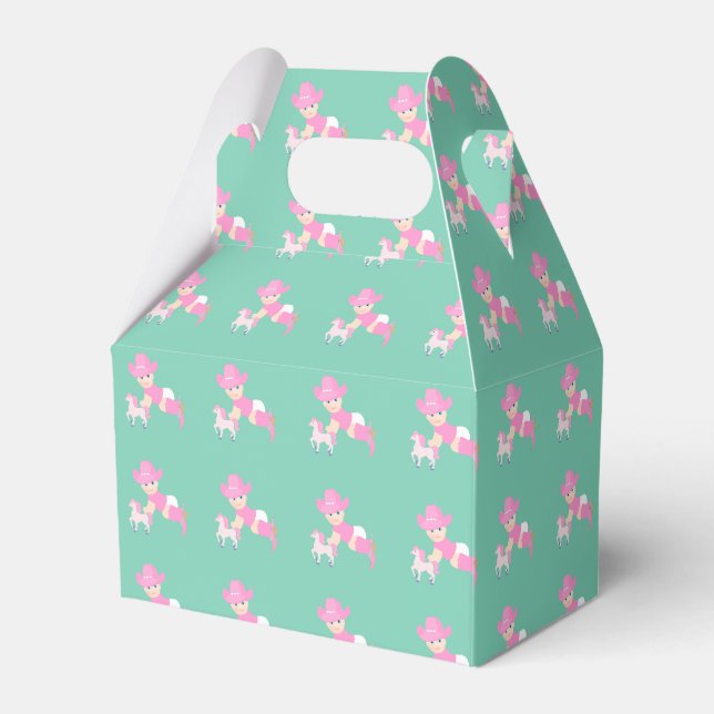 Cowgirl Baby Shower Or Birthday Party Favour Box (Front Side)