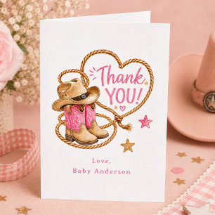 Cowgirl Baby Shower Thank You Card