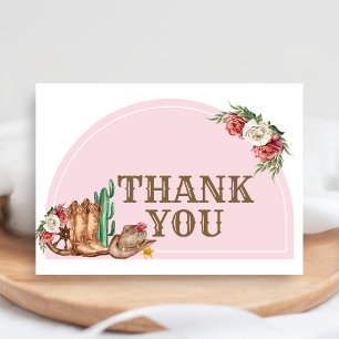 Cowgirl Baby Shower Thank You Card