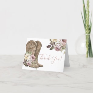 Cowgirl Baby Shower Thank You Card