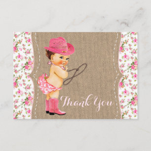 Cowgirl Baby Shower Thank You Card