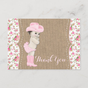 Cowgirl Baby Shower Thank You Card