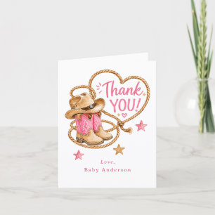 Cowgirl Baby Shower Thank You Card