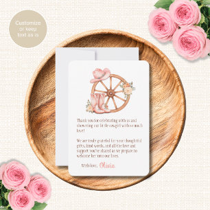 Cowgirl Baby Shower Theme Thank You Cards