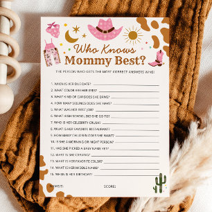 Cowgirl Baby Shower Who Knows Mummy Best Card