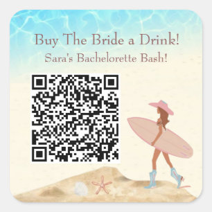 Cowgirl bachelorette coastal Boots Nash Bash Square Sticker