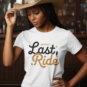 Cowgirl Bachelorette Party Last Ride Brown Rope T-Shirt