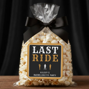 Cowgirl Bachelorette Party Last Ride Brown Square Sticker