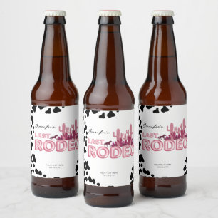 Cowgirl bachelorette party Last Rodeo Beer Bottle Label