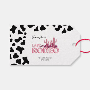 Cowgirl bachelorette party Last Rodeo Gift Tags