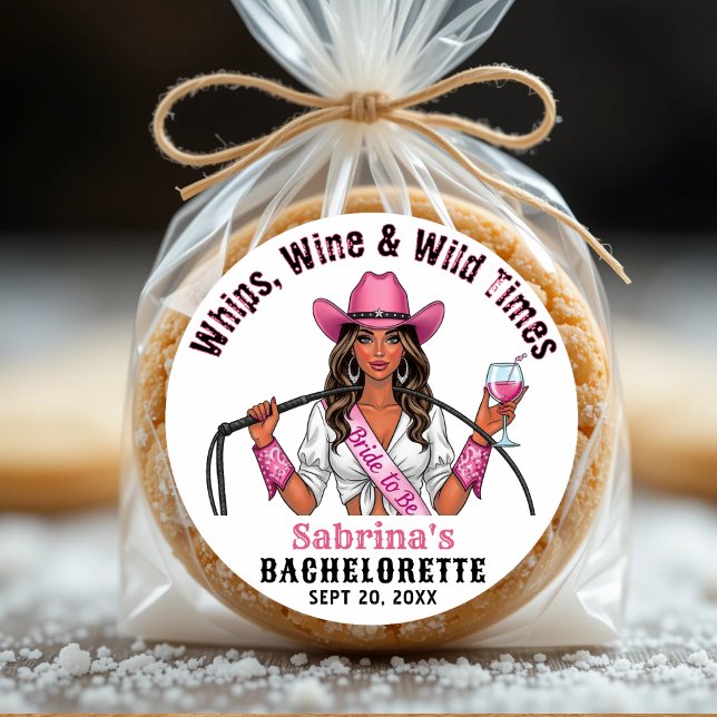 Cowgirl Bachelorette Party Whips Wine & Wild Times Classic Round Sticker (Cowgirl Bachelorette Party Whips Wine & Wild Times Classic Round Sticker
)