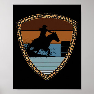 Cowgirl Barrel Racing Horseback Riding Rodeo Ropin Poster
