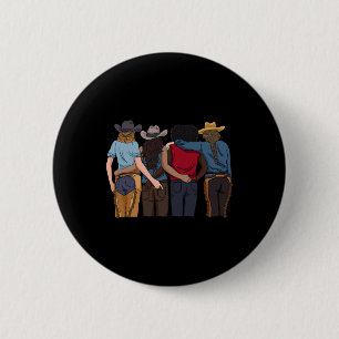 Cowgirl Bestfriends Barrel Racing Horseback Riding 6 Cm Round Badge