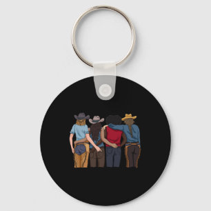 Cowgirl Bestfriends Barrel Racing Horseback Riding Key Ring