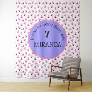 Cowgirl Birthday Banner Tapestry