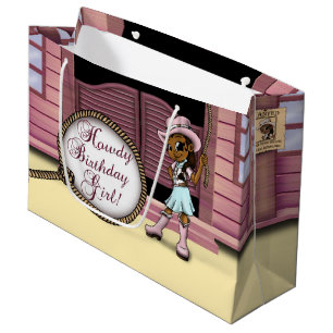 Cowgirl Birthday Gift Bag - Large, Glossy
