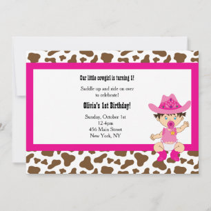 Cowgirl Birthday inviation Invitation