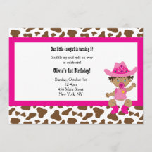 Cowgirl Birthday inviation