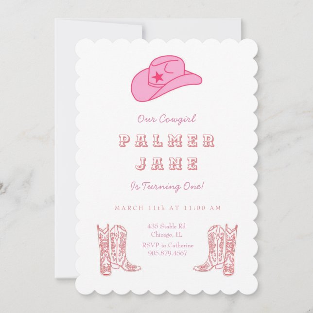 Cowgirl Birthday Invitation (Front)