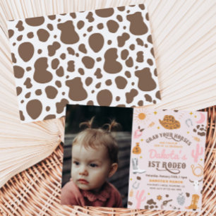 Cowgirl Birthday Invitation   1st Rodeo Invitation