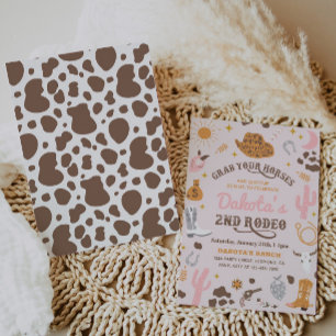 Cowgirl Birthday Invitation 2nd Rodeo Invitation