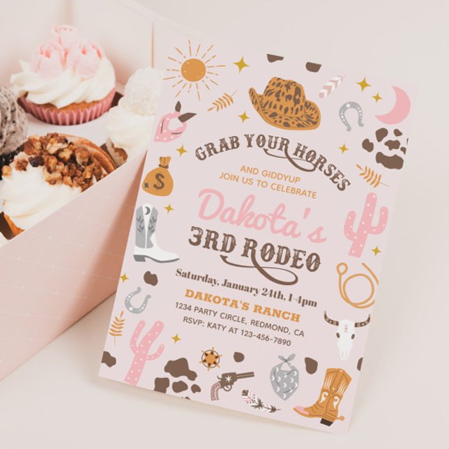 Cowgirl Birthday Invitation | 3rd Rodeo Invitation (Creator Uploaded)