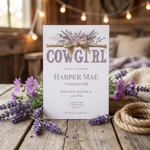Cowgirl Birthday Invitation Farm Theme