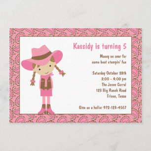 Cowgirl Birthday Invitations