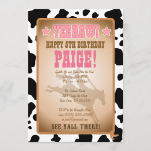 Cowgirl Birthday Party Invitation