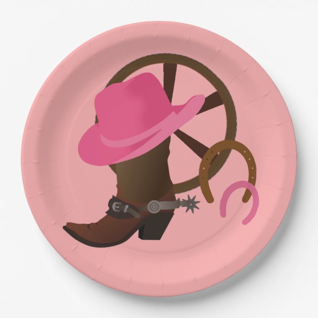 Cowgirl Birthday Party Paper Plate (Front)