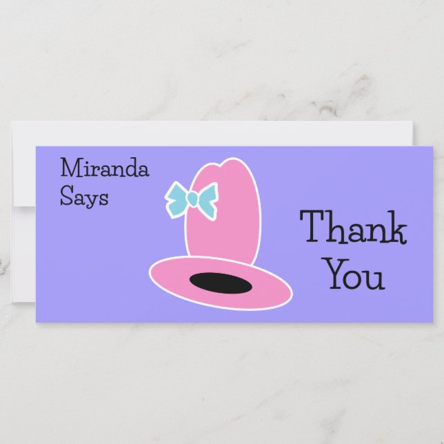 Cowgirl Birthday Party Thank You (Front)