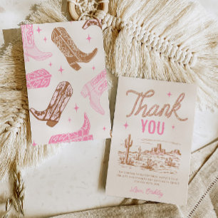 Cowgirl Birthday Party Thank You Card