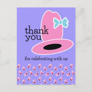 Cowgirl Birthday Thank You Postcard