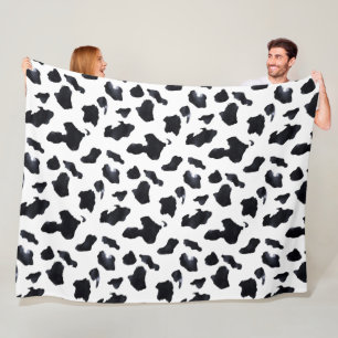 Cowgirl Black White Cow Print   Fleece Blanket