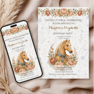 Cowgirl Blue Birthday Invitation