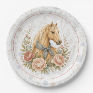 Cowgirl Blue Birthday Paper Plate