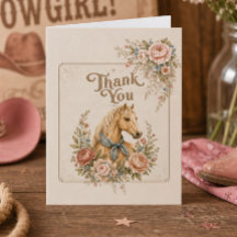 Cowgirl Blue Birthday Thank You