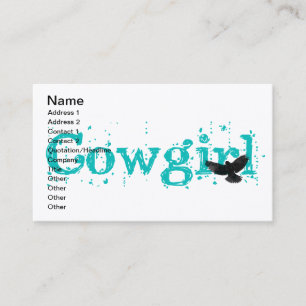 Cowgirl Blue With Bird Business Card